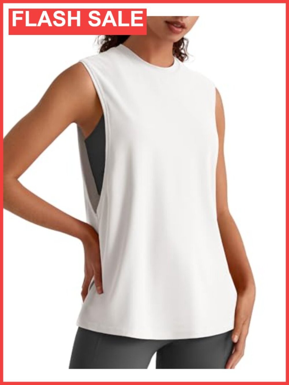 G4Free ZeroTrace Muscle Tank UPF 50+ Workout Top Deep-Cut Armholes